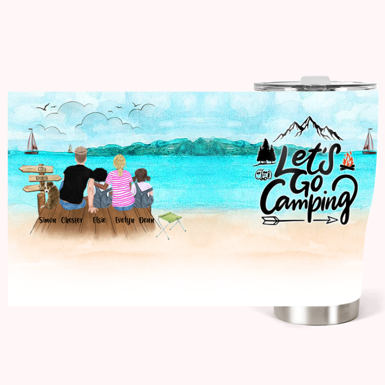 Gobelet de camping personnalisé 30oz Happy Camping Curved Tumbler pour la Saint-Valentin Cadeau de Noël