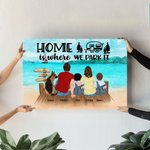 Peinture de plage personnalisée sans cadre Décoration murale Cadeau pour la famille Amoureux du camping
