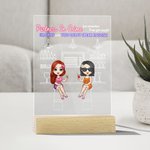 Personalizzato Partners In Crime I'm Deaf You Don't Speak English Acrylic Night Light Decoration Birthday Christmas Gift for Bestie Sister (Regalo di 