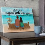 Personalized Romantic Seaside Camping Life Frameless Painting Valentine's Day Gift for Couple