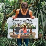 Peinture sans Cadre Personnalisée avec Personnage en Vue de Dos Décoration Murale Cadeau pour la Famille Amoureux du Camping