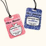 Personalizzato classico stile quaderno di composizione di mele su due lati Hall Pass Lanyard insegnante Scuola Back to School Appreciation Week Gift Insegnante primario