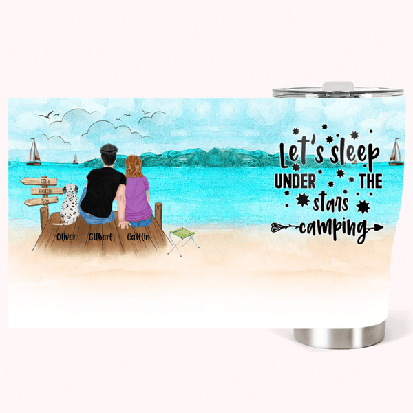 Personalizzato Dormiamo Sotto Le Stelle Campeggio Tumbler Curvo Ringraziamento Regalo di Natale per la famiglia