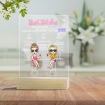 Henkilökohtainen Best Bitches LED yövalo Wood Base syntymäpäivä joululahja Besties sisaret työpöydän koristeet