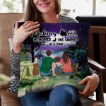 Funda de cojín de acampada familiar personalizada Noche haciendo recuerdos de acampada en acampada Aniversario Cumpleaños Regalo