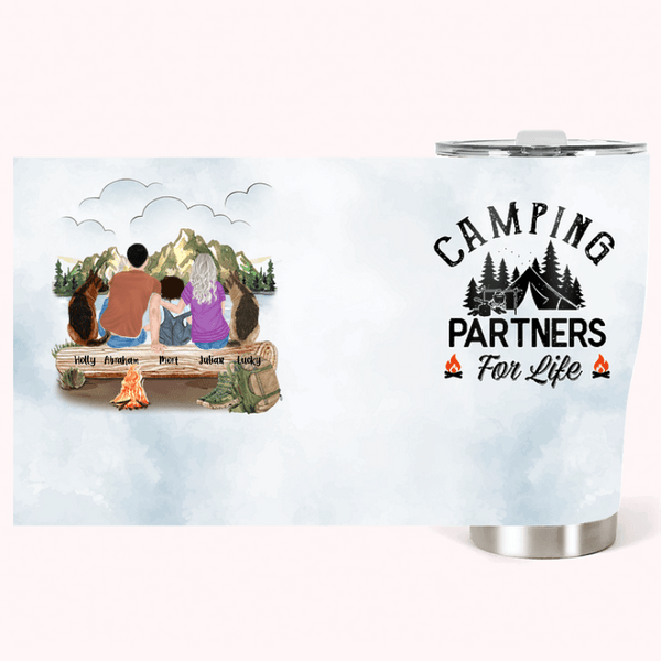 Personalizzato Camping Partners for Life Tumbler curvo Amante del campeggio Regalo per la famiglia Coppia