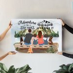 Peinture sans Cadre Personnalisée avec Personnage en Vue de Dos Décoration Murale Cadeau pour la Famille Amoureux du Camping