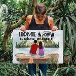 Personalized Mountain Campfire Camping Frameless Painting Wall Decoration Gift for Family Camping Lover
