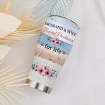 Personalized Husband and Wife Travel Partners for Life 30oz Names Curved Tumbler with Straw Anniversary Valentine's Day Gift for Couple