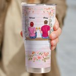 Vaso Curvo Personalizado Te Conocí Me Gustas Te Amo Pareja Sentada en Columpio Floral con Pajita Regalo de San Valentín para Pareja en Aniversario