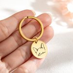 Personalisierte Haustier Ohren Schlüsselanhänger Hund Katze Schlüsselanhänger Tasche Disc Charm mit Namen Geburtstag Weihnachten Memorial Geschenk für