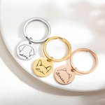 Personalisierte Haustier Ohren Schlüsselanhänger Hund Katze Schlüsselanhänger Tasche Disc Charm mit Namen Geburtstag Weihnachten Memorial Geschenk für