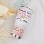 Cadeau personnalisé pour mari et femme, partenaires de voyage pour la vie, avec paille et verre bombé 30oz Cadeau d'anniversaire pour couple