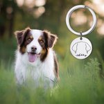 Personalisierte Haustier Ohren Schlüsselanhänger Hund Katze Schlüsselanhänger Tasche Disc Charm mit Namen Geburtstag Weihnachten Memorial Geschenk für
