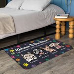 Personalized Welcome to My House The Humans Just Live Here with Me Door Mat Gift for Dog Lovers Cat Lovers Home Essentials