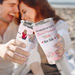 Personalizzato Marito e moglie partner di viaggio per la vita Bicchiere curvo con cannuccia Anniversario Regalo di San Valentino per la coppia