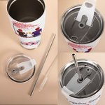 Personalized Together Since 2020 Couple Sitting Under Love Tree Curved Tumbler with Straw Anniversary Valentine's Day Gift for Couple