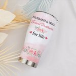 Personalizzato Marito e moglie partner di viaggio per la vita Bicchiere curvo con cannuccia Anniversario Regalo di San Valentino per la coppia