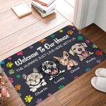 Personalized Welcome to My House The Humans Just Live Here with Me Door Mat Gift for Dog Lovers Cat Lovers Home Essentials