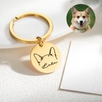 Personalisierte Haustier Ohren Schlüsselanhänger Hund Katze Schlüsselanhänger Tasche Disc Charm mit Namen Geburtstag Weihnachten Memorial Geschenk für