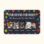 Personalized My House My Rules The Humans Just Live Here with Me Door Mat Gift for Dog Lovers Cat Lovers Home Decoration