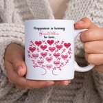 Personalised Family Tree Mug Happiness Quote Mug 11oz/15oz Love Heart Coffee Cup Retirement Birthday Christmas Gift for Mom Grandma