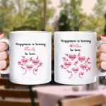 Personalised Family Tree Mug Happiness Quote Mug 11oz/15oz Love Heart Coffee Cup Retirement Birthday Christmas Gift for Mom Grandma