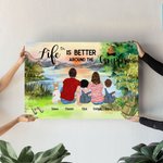 Peinture sans cadre personnalisée Life Is Better Cadeau d'anniversaire mural pour la famille et les amoureux du camping