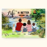 Peinture sans cadre personnalisée Life Is Better Cadeau d'anniversaire mural pour la famille et les amoureux du camping