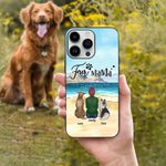 Gepersonaliseerd om met elkaar op het strand telefoonhoesje Gift voor hondenliefhebbers Stable