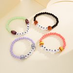 Braccialetto personalizzato di palloni sportivi a tema con nome e numero Regalo per squadre sportive per gli amanti del calcio e del baseball