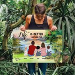 Peinture sans cadre personnalisée Life Is Better Cadeau d'anniversaire mural pour la famille et les amoureux du camping