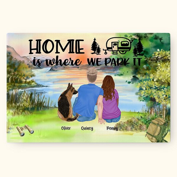 Home Is Where We Park It Décoration murale sans cadre Cadeau d'anniversaire pour la famille