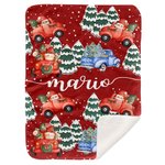 Couverture de Noël en Flanelle Douce Personnalisée avec Nom Père Noël Cadeau Anniversaire Thanksgiving pour Bébé Enfants Famille