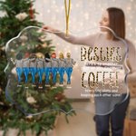 Personalized Besties Coffee Irregular Shape Acrylic Ornament Christmas Gift Birthday Gift for Friends