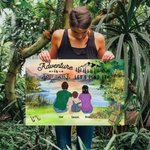 Peinture sans cadre personnalisée River Adventure Camping Décoration Cadeau pour la famille Amoureux du camping