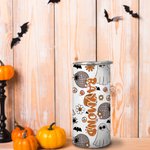 Personalisierte Halloween niedlichen Geist Skinny Becher mit Namen 15oz Cup Spooky Saison Halloween Geschenk für Kinder