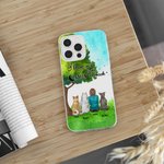 Personalized I Love You To The Moon And Back Green Grass Phone Case Birthday Gift for Dog Lovers