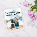 Personlig I Love You To The Moon And Back Akrylplatta med namn Heminredning Födelsedagspresent till husdjursägare