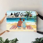 Personalisierte Let's Go Camping rahmenlose Malerei Wanddekoration Housewarming Geschenk für Paar