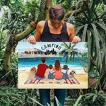 Personalisierte bunte Leinwand Malerei Wanddekoration Geschenk für Familie Camping Lover