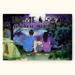 Peinture sans cadre personnalisée Wonderful Camping Trip Décoration murale Cadeau pour la famille Amoureux du camping