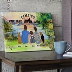 Personalisierte Eltern Kinder Haustiere Camping Leben rahmenlose Malerei Wanddekoration Geschenk für Familie