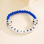 Braccialetto personalizzato di palloni sportivi a tema con nome e numero Regalo per squadre sportive per gli amanti del calcio e del baseball