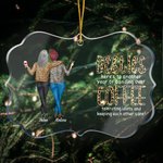 Personalized Besties Coffee Irregular Shape Acrylic Ornament Christmas Gift Birthday Gift for Friends