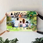 Peinture sans cadre personnalisée Let's Go Camping Anniversary Gift for Family Camping Lover (Cadeau d'anniversaire pour la famille)