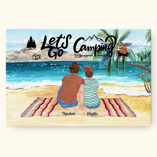Décoration murale sans cadre Let's Go Camping personnalisée Cadeau de pendaison de crémaillère pour couple