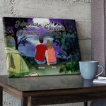 Peinture murale sans cadre personnalisée Adventure Is Out There Let's Find It Cadeau de Saint-Valentin pour couple amateur de camping