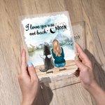 Personlig I Love You To The Moon And Back Akrylplatta med namn Heminredning Födelsedagspresent till husdjursägare