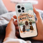 Gepersonaliseerd I Love You To The Moon And Back telefoonhoesje met namen Verjaardagscadeau voor hondenliefhebbers